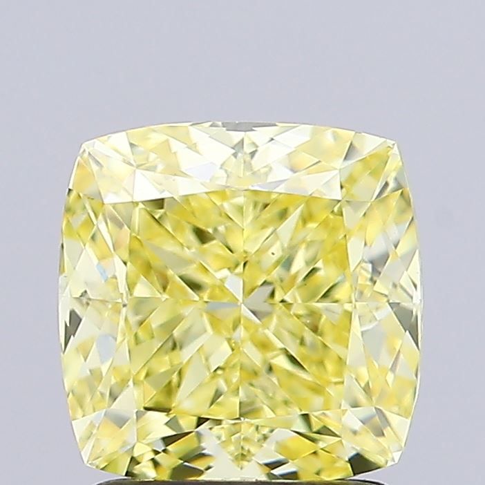 Cushion Fancy Intense Yellow Lab-grown Diamond 1.99ct VVS2 loose diamond