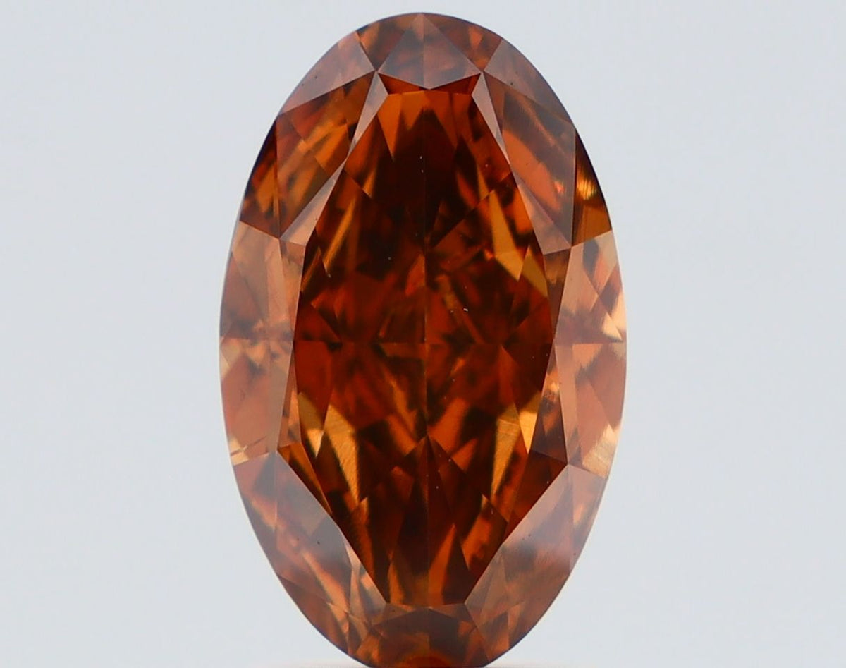 Oval Fancy Deep Orange Brown Natural Diamond 2.5ct SI1 loose diamond
