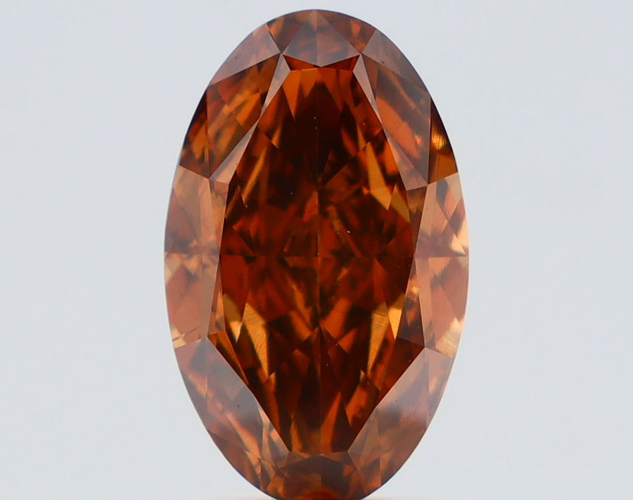 Oval Fancy Deep Orange Brown Natural Diamond 2.5ct SI1 loose diamond