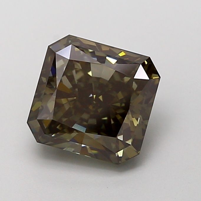 Square Radiant Fancy Deep Gray Green Lab-grown Diamond 2.53ct VVS2 loose diamond