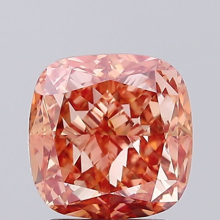 Cushion Fancy Vivid Pink Orange Lab-grown Diamond 2.51ct VS1 loose diamond