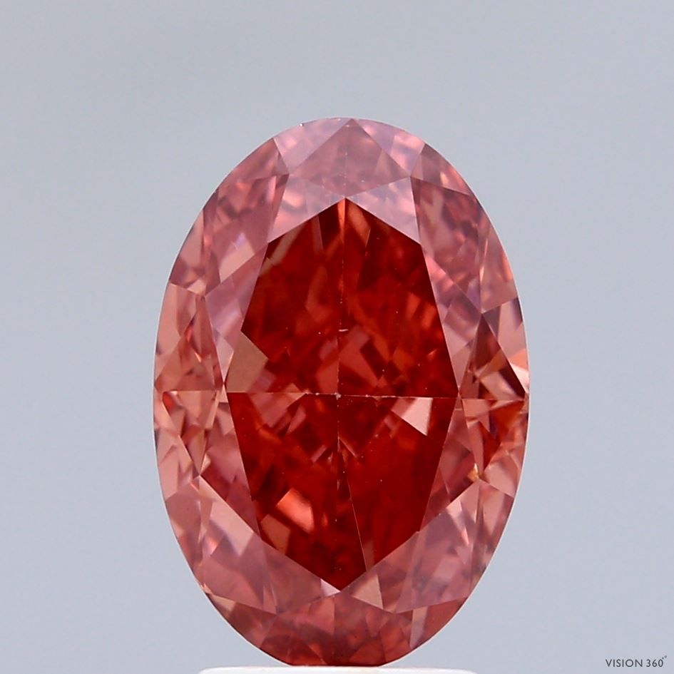 Oval Fancy Vivid Brownish Orange Lab-grown Diamond 4.03ct VS1 loose diamond
