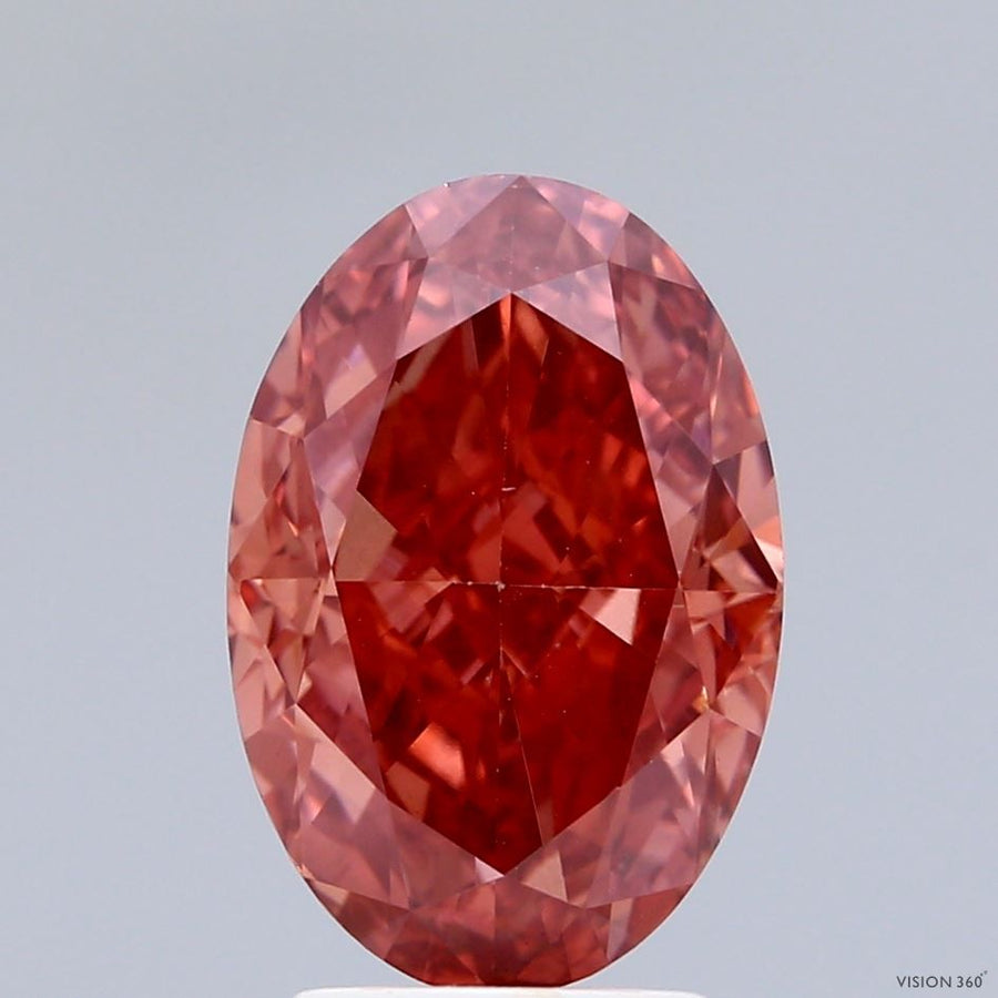 Oval Fancy Vivid Brownish Orange Lab-grown Diamond 4.03ct VS1 loose diamond