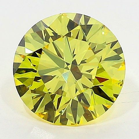 Round Fancy Vivid Yellow Natural Diamond 0.5ct VS2 loose diamond