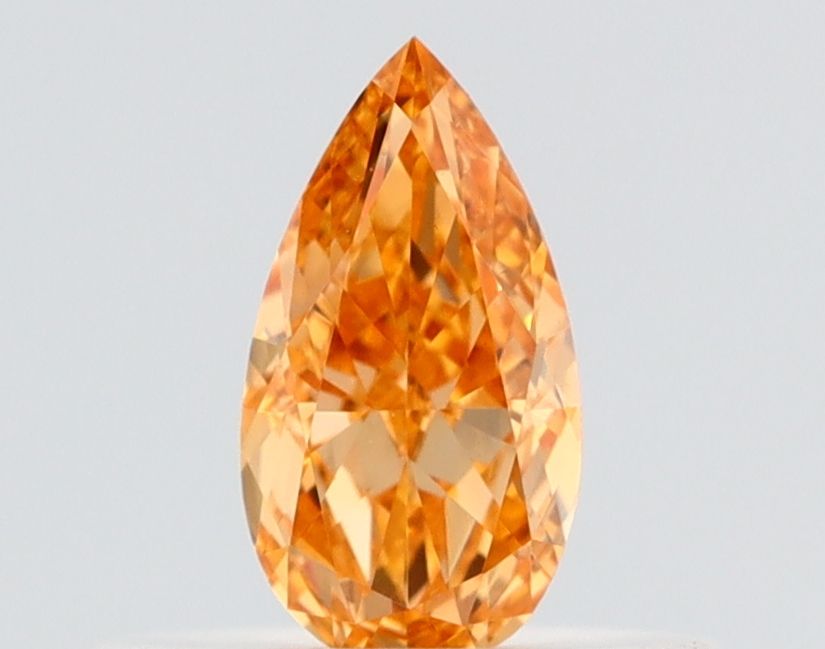 Pear Fancy Intense Yellow Orange Natural Diamond 0.3ct VS2 loose diamond