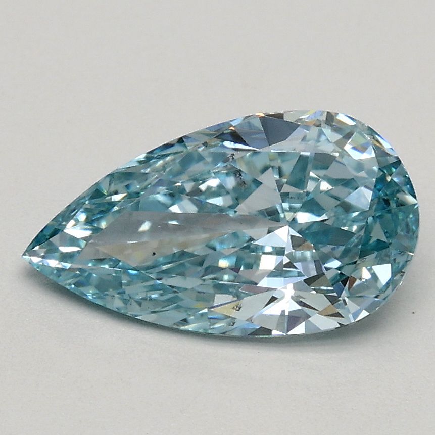 Pear Fancy Intense Greenish Blue Lab-grown Diamond 1.01ct SI1 loose diamond