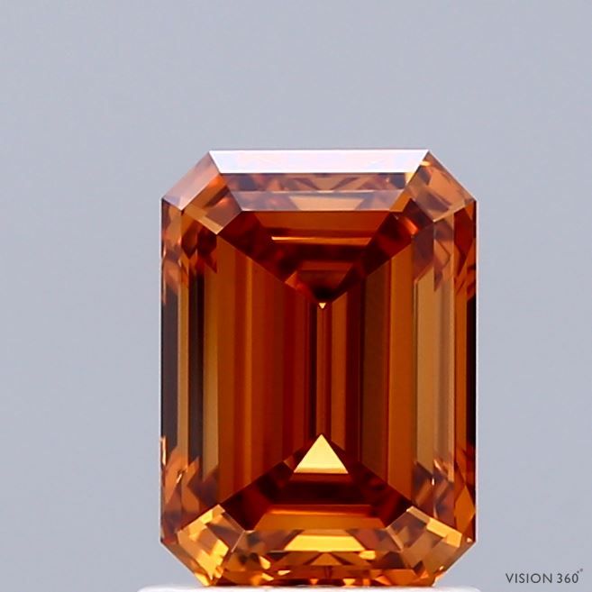 Emerald Fancy Vivid Orange Lab-grown Diamond 1.45ct VVS2 loose diamond
