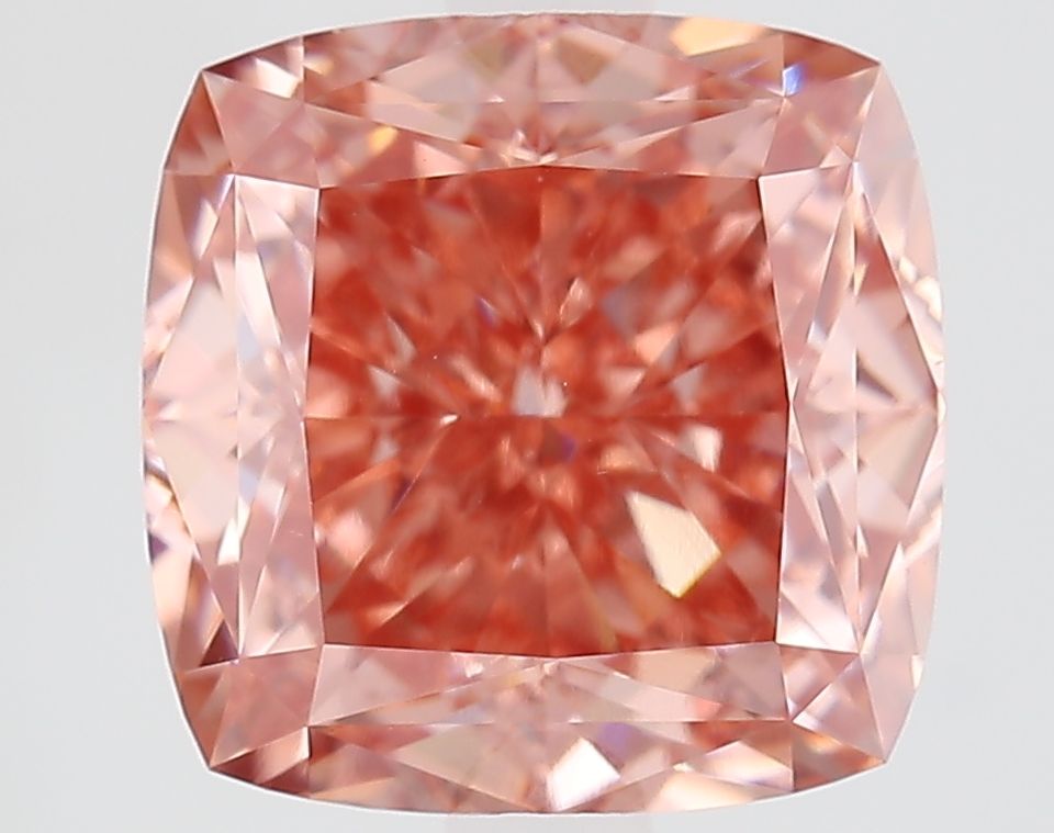 Cushion Fancy Vivid Brownish Pink Lab-grown Diamond 4.1ct VVS2 loose diamond