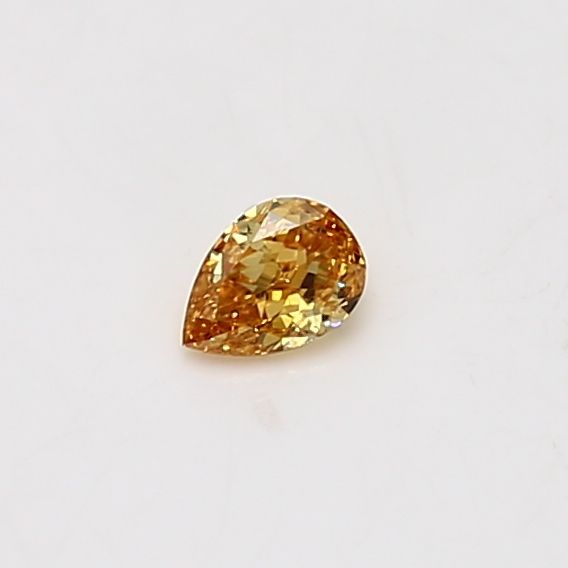 Pear Yellowish Orange Natural Diamond 0.14ct VS2 loose diamond