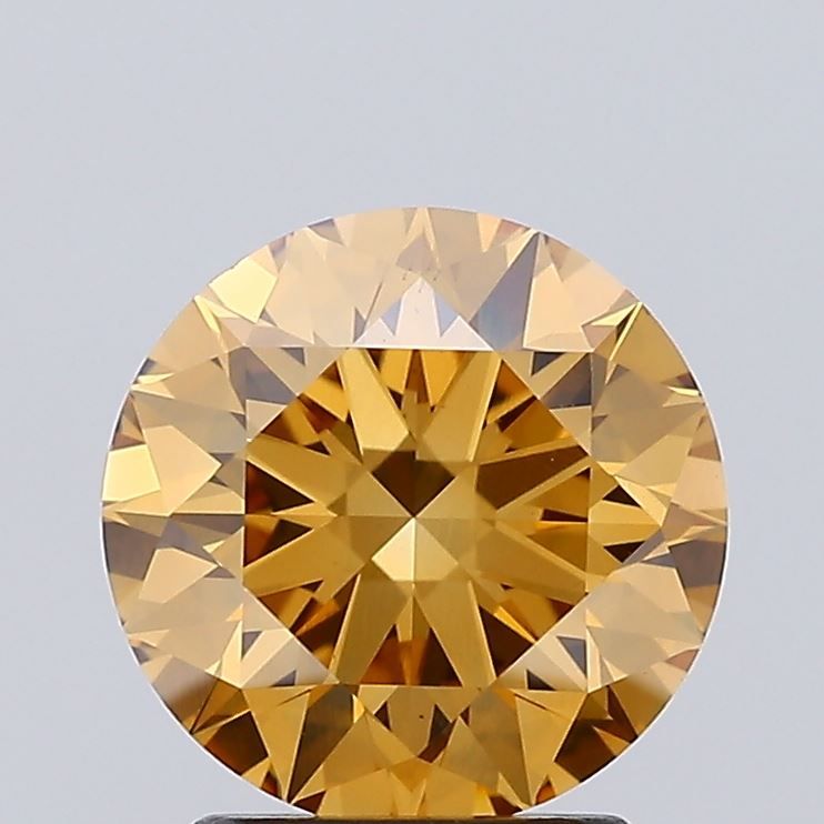 Round Fancy Light Yellowish Brown Lab-grown Diamond 2.41ct VS1 loose diamond