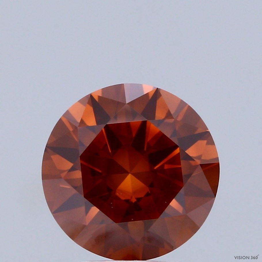 Round Fancy Deep Brownish Orange Lab-grown Diamond 3ct VS1 loose diamond
