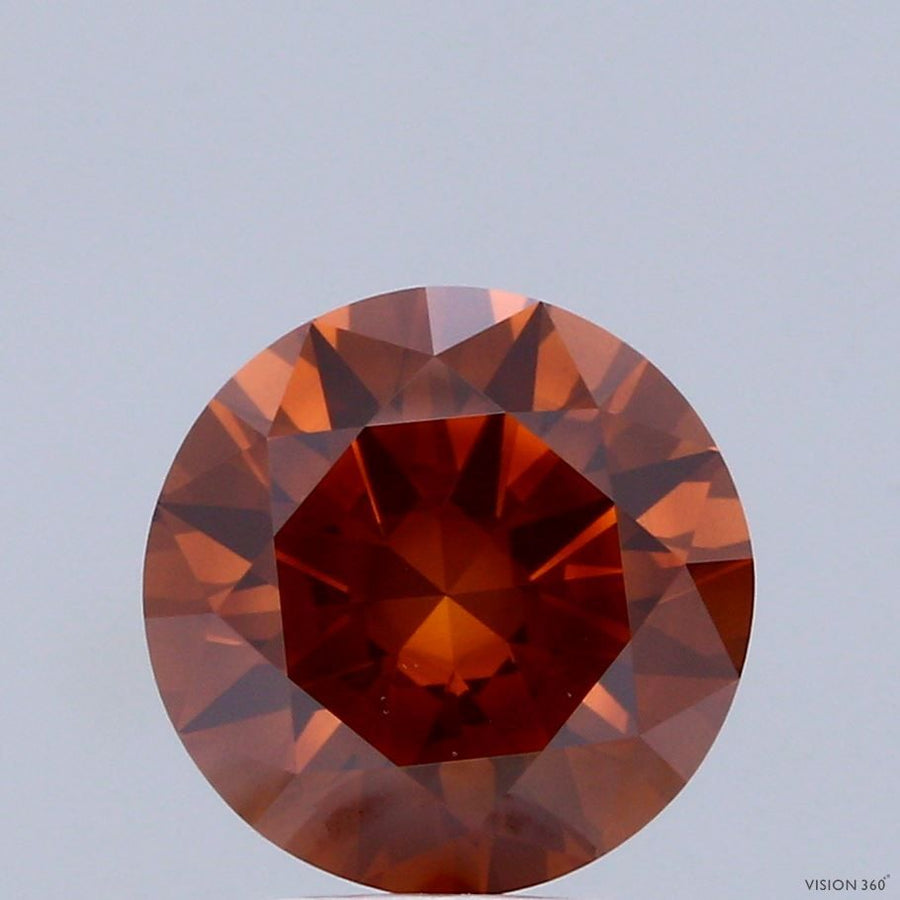 Round Fancy Deep Brownish Orange Lab-grown Diamond 3ct VS1 loose diamond