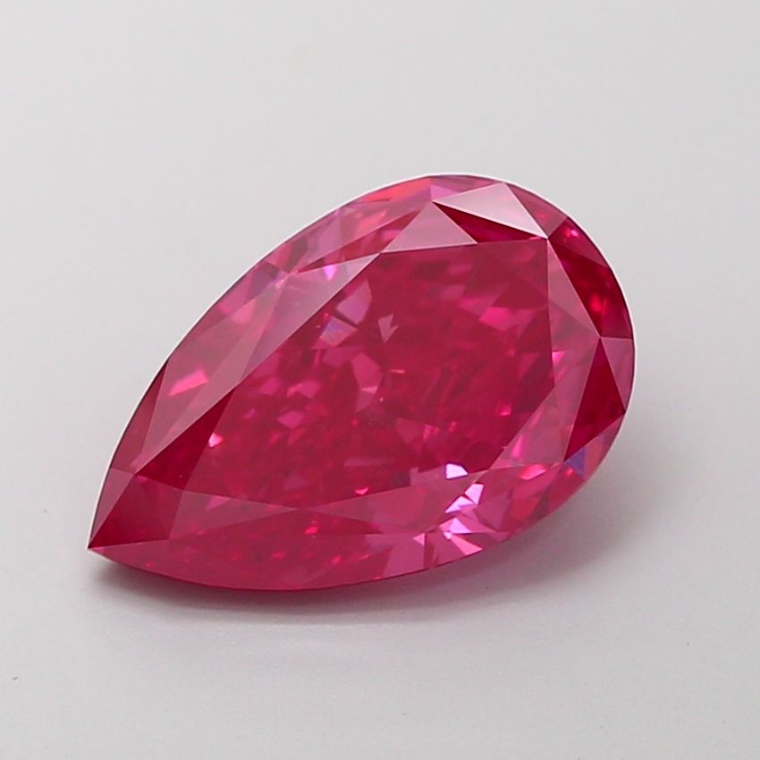 Pear Fancy Vivid Reddish Pink Lab-grown Diamond 3.5ct VVS2 loose diamond