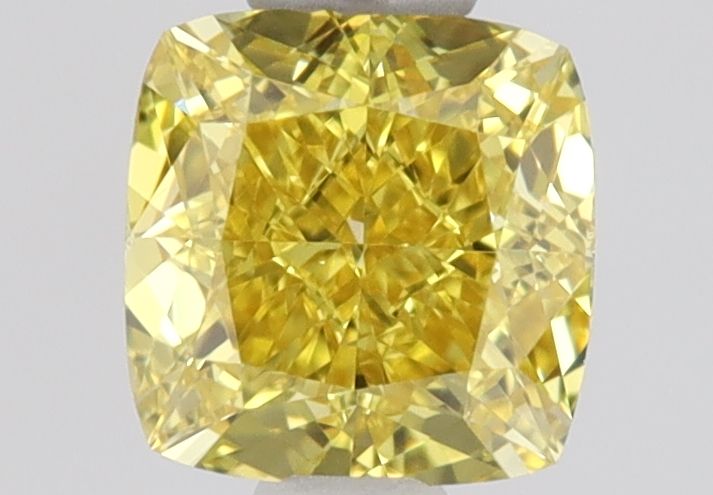 Cushion Fancy Vivid Yellow Natural Diamond 0.45ct VS2 loose diamond