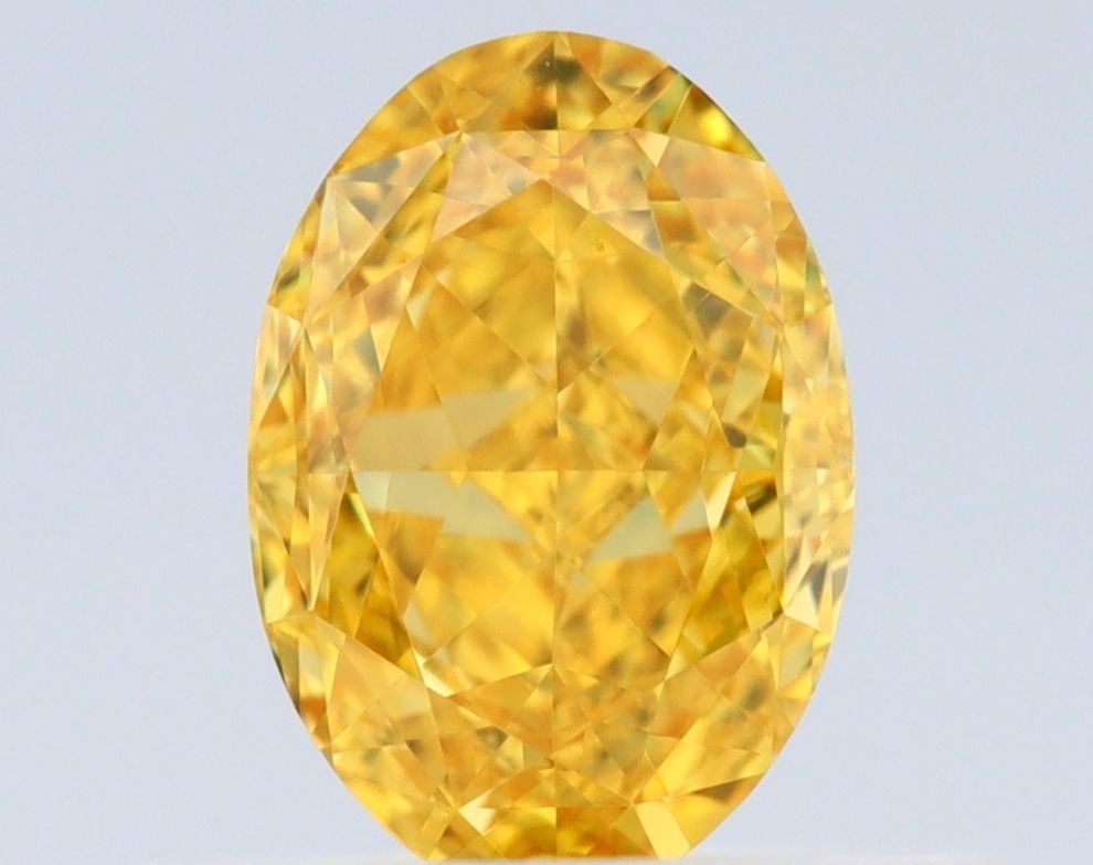 Oval Fancy Vivid Orangey Yellow Natural Diamond 0.51ct VS2 loose diamond