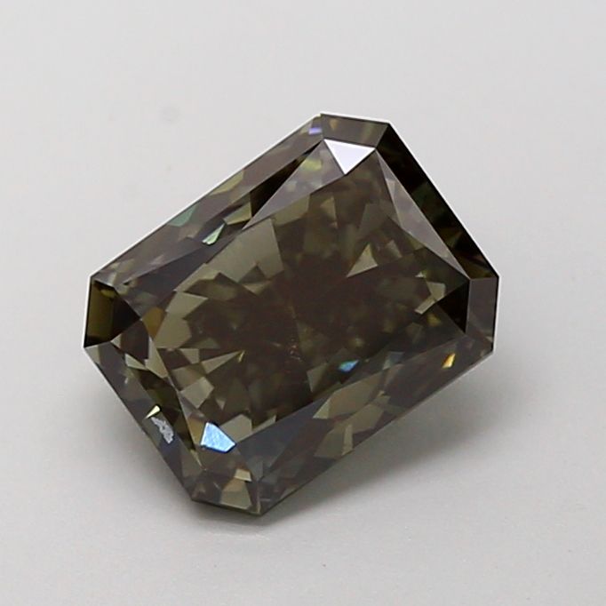Radiant Fancy Deep Green Gray Lab-grown Diamond 2.04ct VS2 loose diamond
