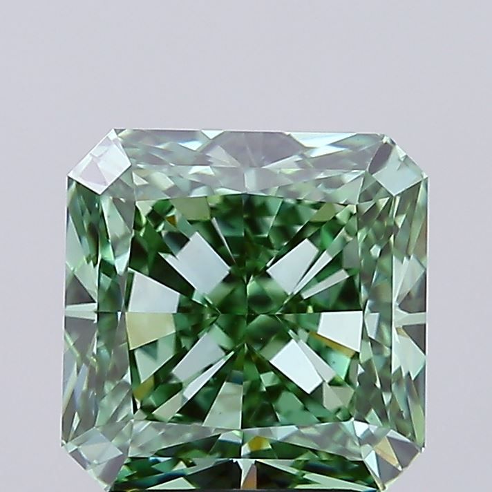 Square Radiant Fancy Vivid Green Lab-grown Diamond 3.52ct VS1 loose diamond