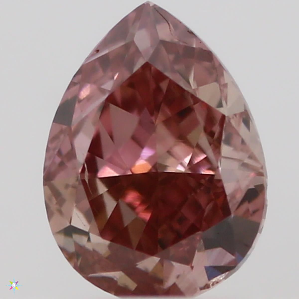 Pear Fancy Intense Orangey Pink Natural Diamond 0.25ct SI1 loose diamond