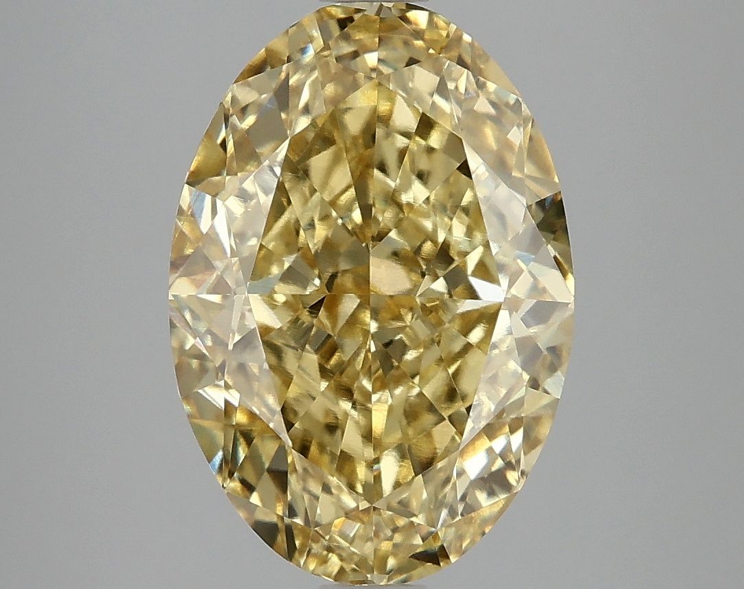 Oval Fancy Vivid Yellow Lab-grown Diamond 5.07ct VVS2 loose diamond