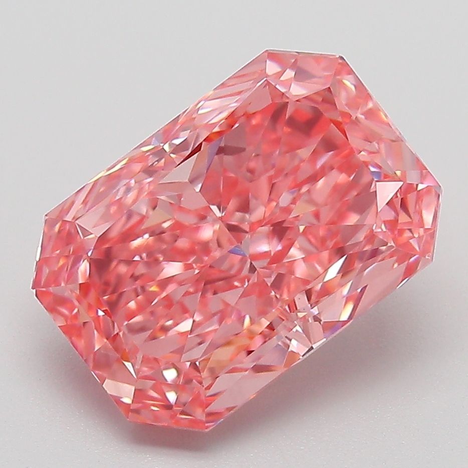 Radiant Fancy Vivid Pink Lab-grown Diamond 4.07ct VS1 loose diamond