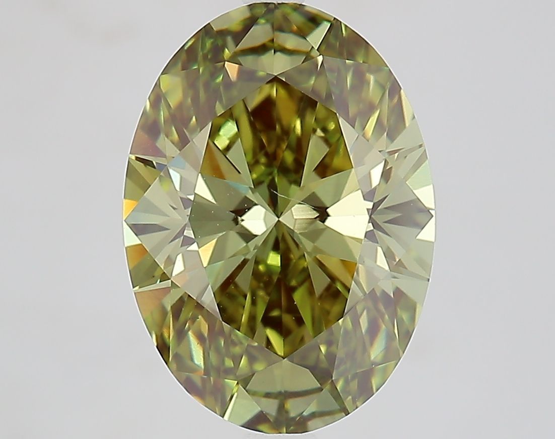 Oval Fancy Vivid Green Lab-grown Diamond 4.24ct VS2 loose diamond