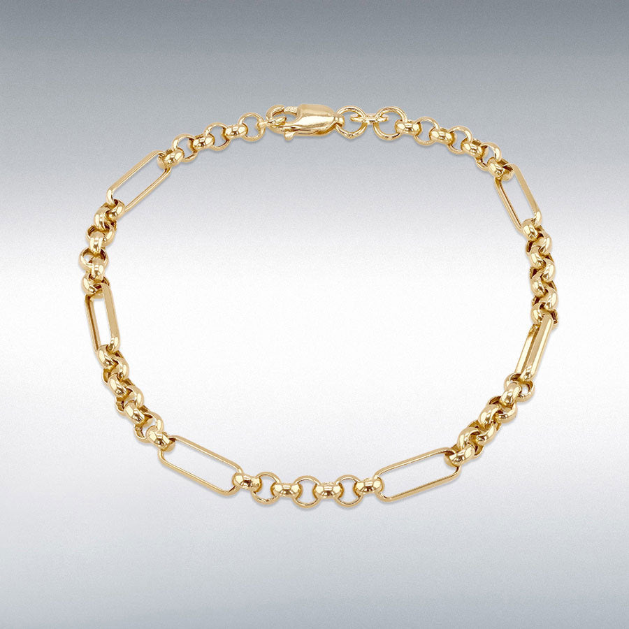 18ct Yellow Gold Hollow Figabelcher Bracelet