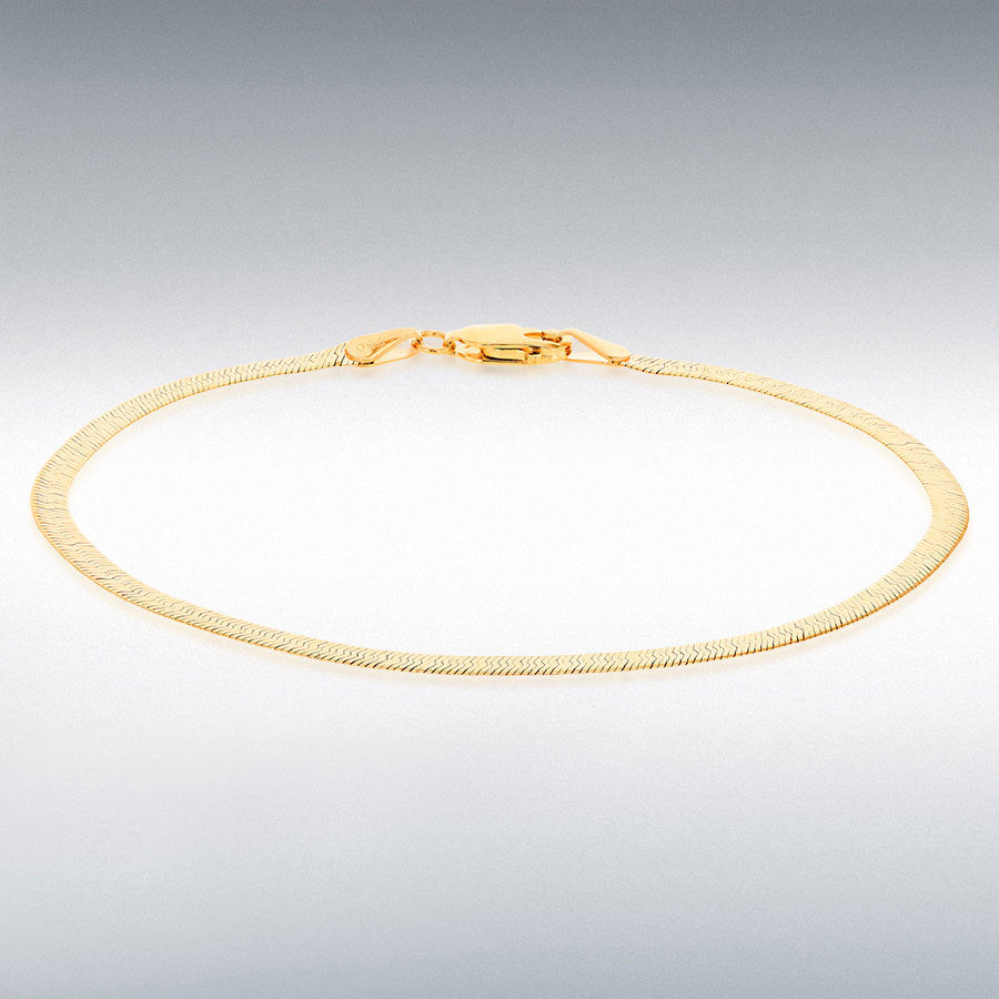 18ct Yellow Gold Plain Herringbone Bracelet