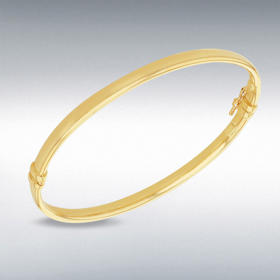 18ct Yellow Gold Solid Oval Polished Bangle