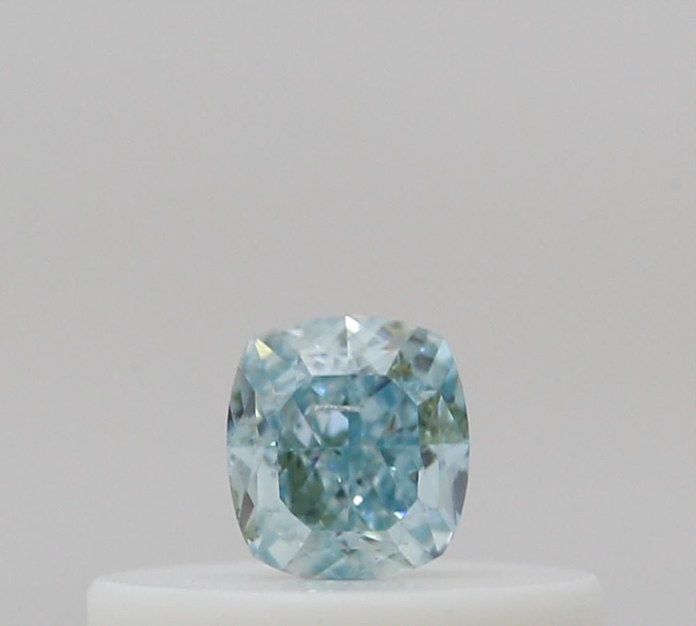 Cushion Fancy Intense Blue Green Natural Diamond 0.15ct SI2 loose diamond