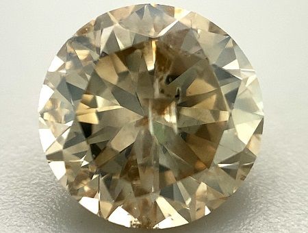 Round Champagne Natural Diamond 2.62ct I1 loose diamond