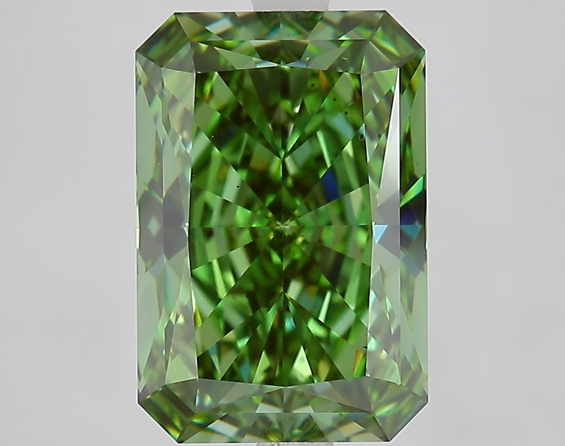 Radiant Fancy Vivid Green Lab-grown Diamond 5.08ct VS2 loose diamond