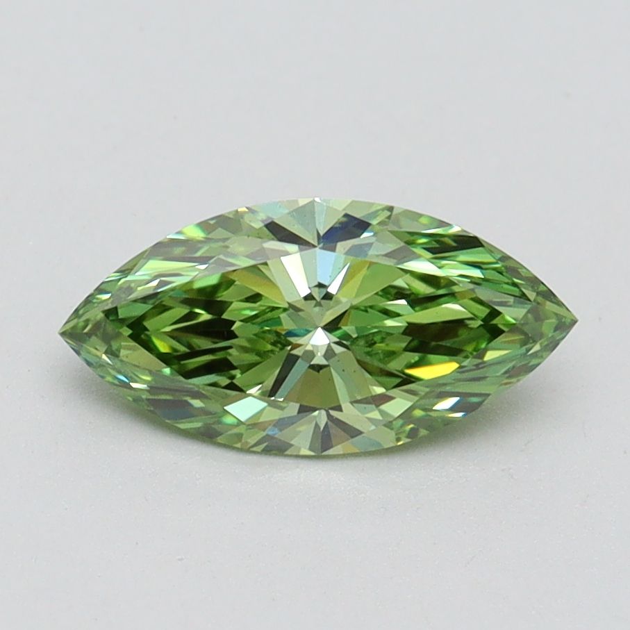 Marquise Fancy Vivid Green Lab-grown Diamond 0.91ct VS1 loose diamond
