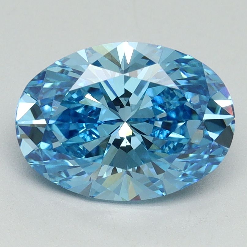 Oval Fancy Vivid Blue Lab-grown Diamond 2ct VS1 loose diamond