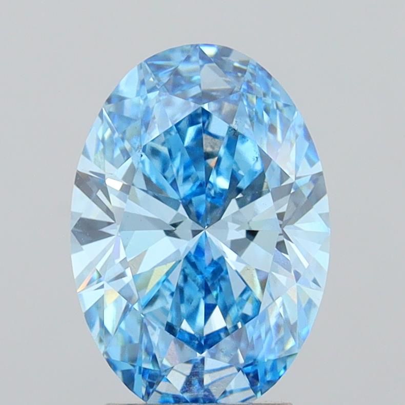 Oval Fancy Vivid Blue Lab-grown Diamond 2.97ct VS2 loose diamond
