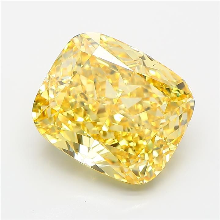 Cushion Fancy Vivid Yellow Lab-grown Diamond 5.74ct VS1 loose diamond