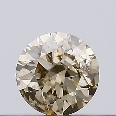 Round Fancy Light Brown Natural Diamond 0.15ct I1 loose diamond