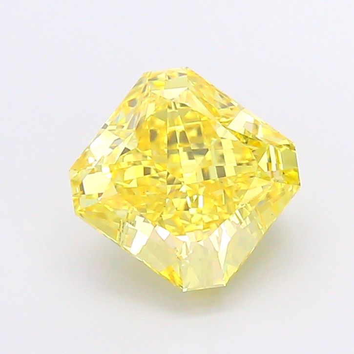 Square Radiant Fancy Vivid Yellow Lab-grown Diamond 3.51ct VS1 loose diamond