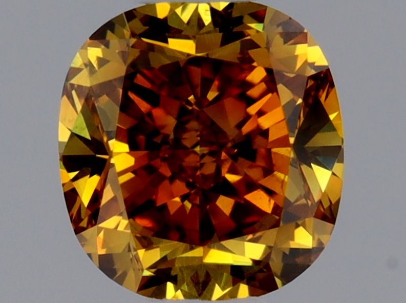 Cushion Fancy Deep Brownish Yellowish Orange Natural Diamond 0.41ct SI2 loose diamond