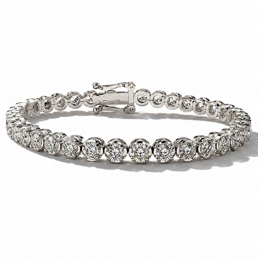 Illusion-Set Round Diamond Tennis Bracelet, 10.00ct total