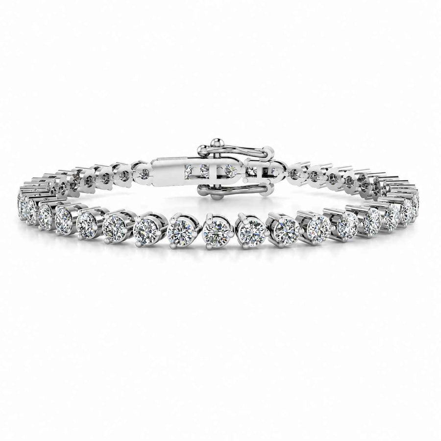 Three-Claw Round Diamond Tennis Bracelet, 12.00ct total