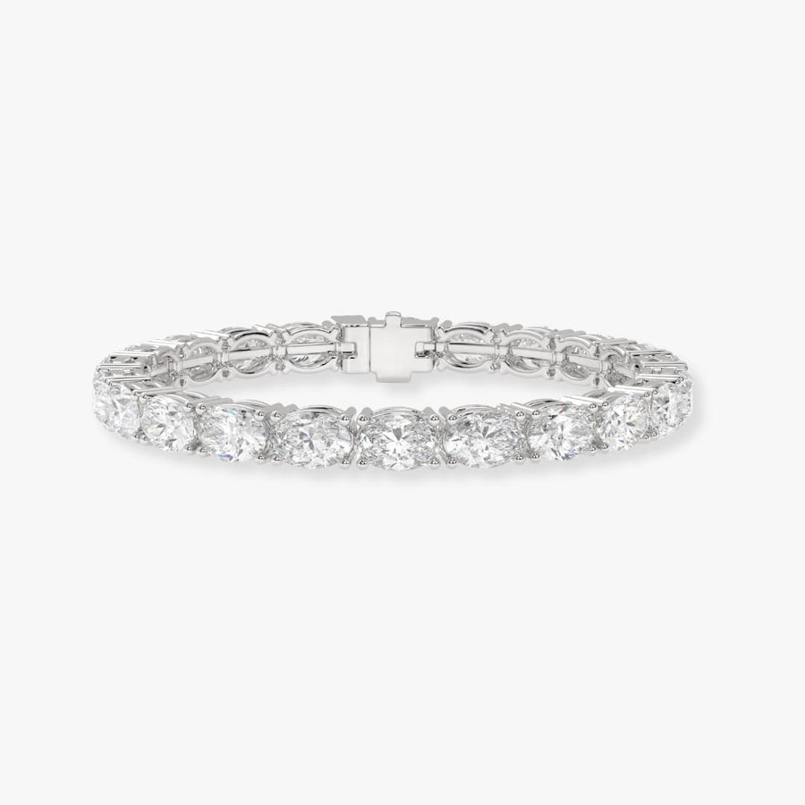 Bezel-Set Oval Diamond Tennis Bracelet, 6.00ct total
