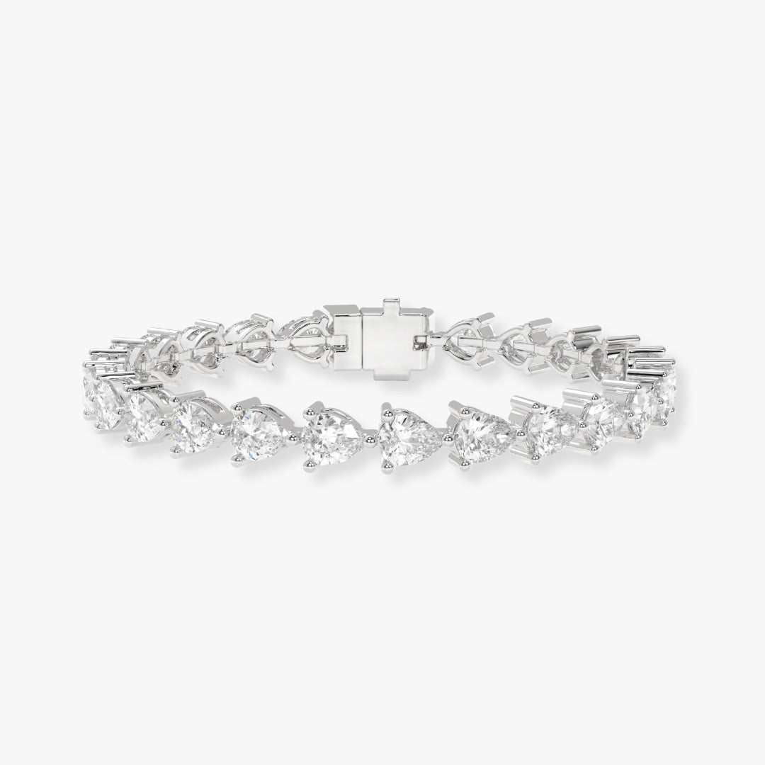 Bezel-Set Pear Diamond Tennis Bracelet, 5.60ct total