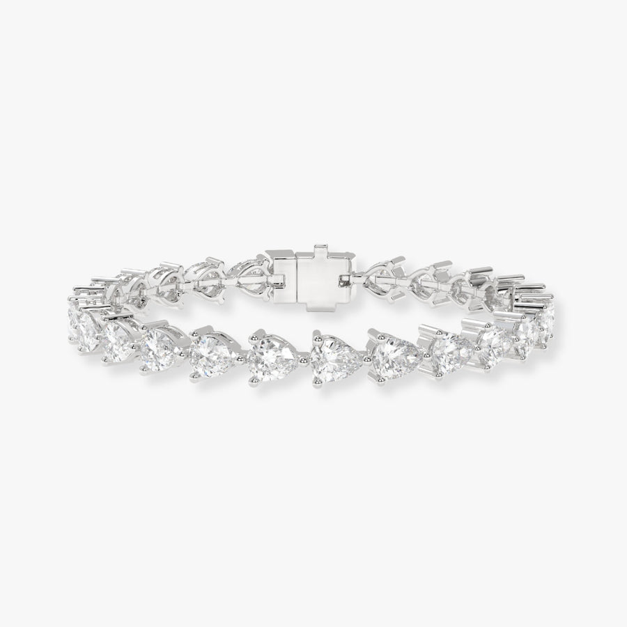Bezel-Set Pear Diamond Tennis Bracelet, 5.60ct total
