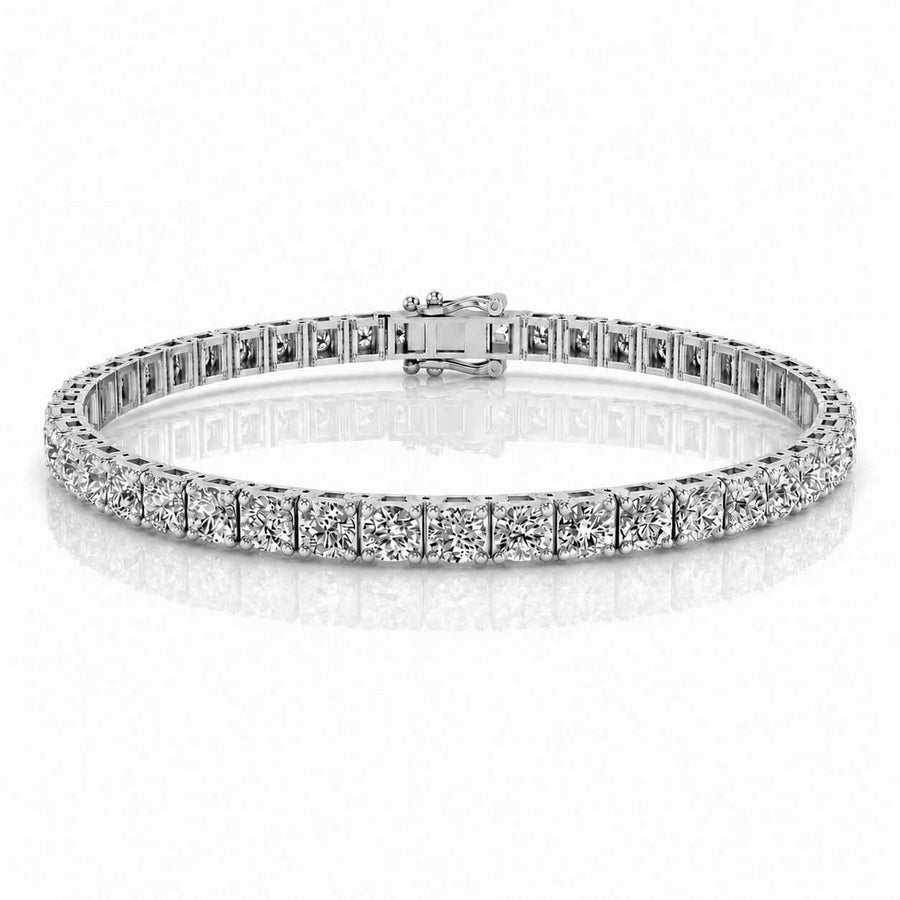 Four-Claw Round Diamond Tennis Bracelet, 14.00ct total