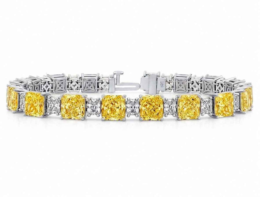 Bezel-Set Mixed-Cut Diamond Tennis Bracelet, 17.20ct total