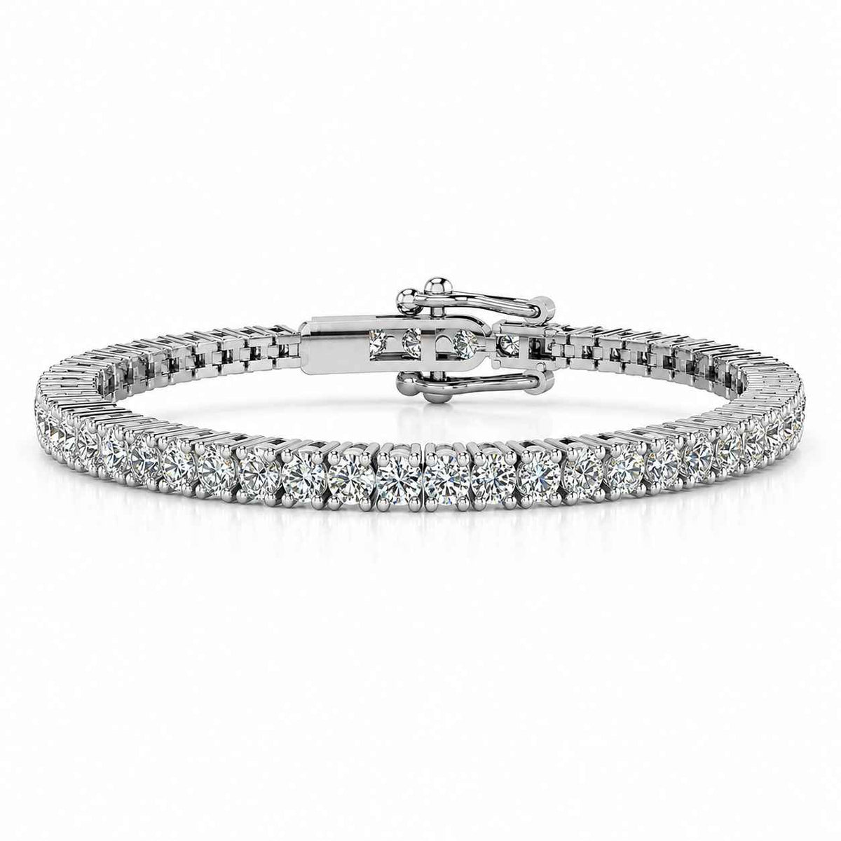Four-Claw Round Diamond Tennis Bracelet, 5.00ct total