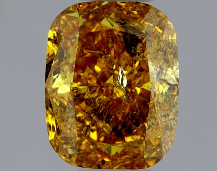 Cushion Fancy Deep Yellow Natural Diamond 0.37ct I2 loose diamond