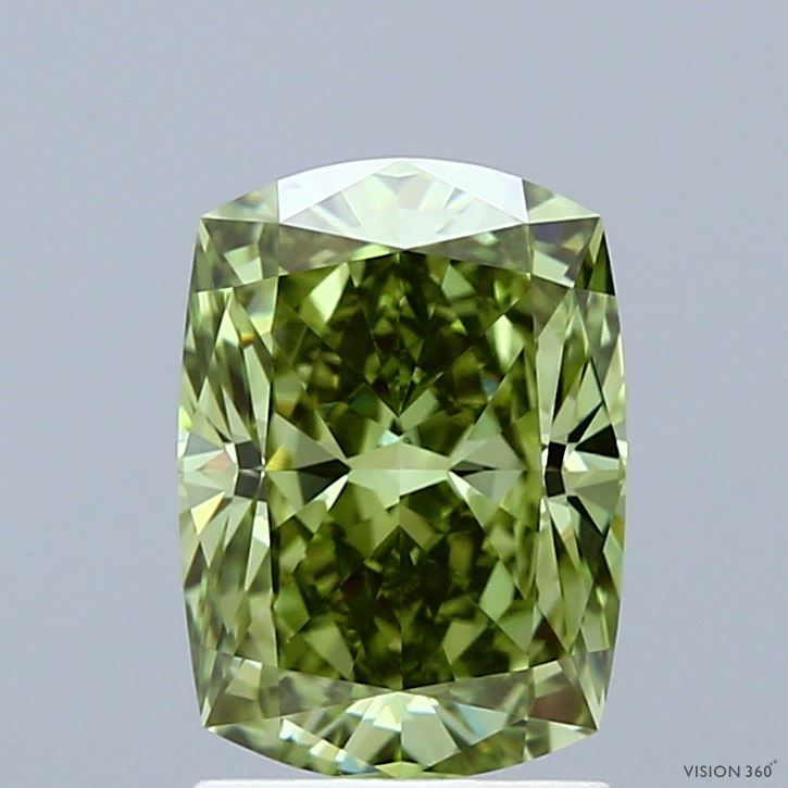 Cushion Fancy Vivid Green Lab-grown Diamond 2.08ct VVS2 loose diamond