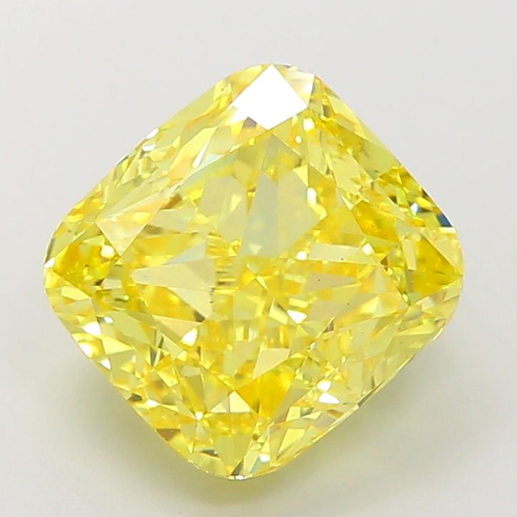 Cushion Fancy Vivid Yellow Lab-grown Diamond 6.09ct VS2 loose diamond