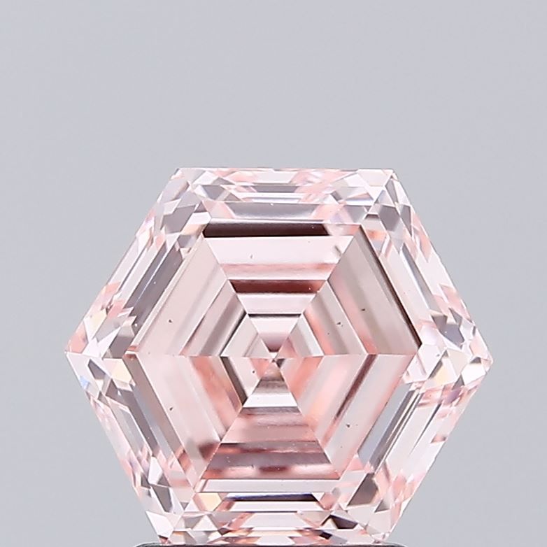 Hexagonal Fancy Intense Pink Lab-grown Diamond 2.51ct VS2 loose diamond